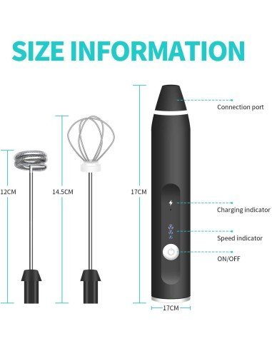 Espumador Recargable Leche Café Chocolate y espumados