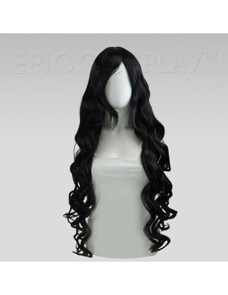 Peluca de Kanekalon Ondulada 100cm Cosplay Negro