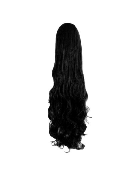 Peluca de Kanekalon Ondulada 100cm Cosplay Negro