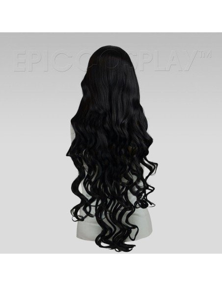 Peluca de Kanekalon Ondulada 100cm Cosplay Negro