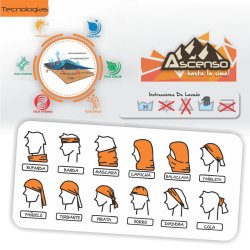 Buff Multifuncional Ascenso Ideal para deportistas,  ciclismo, montañismo, yoga