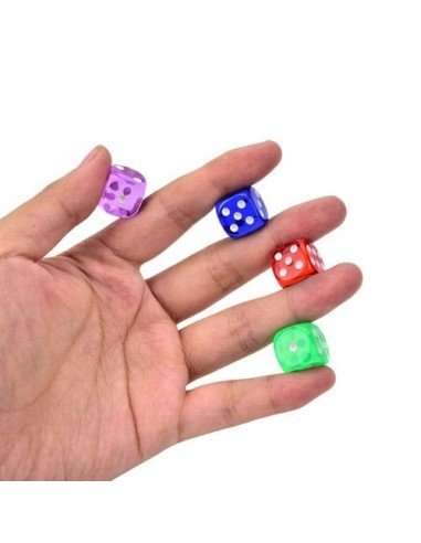 Juego de 8 dados 16mm en acrílico translúcido de alta calidad en colores