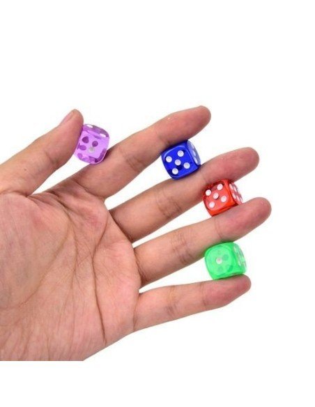 Juego de 8 dados 16mm en acrílico translúcido de alta calidad en colores Juego de 8 dados 16mm en acrílico translúcido de alta calidad en colores