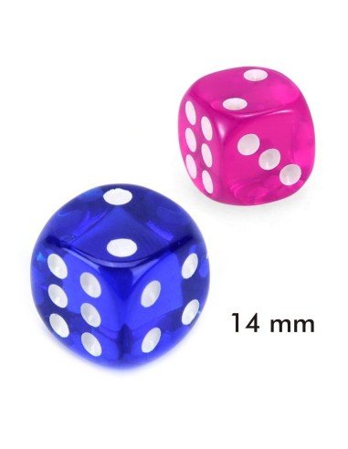 Juego de 8 dados 16mm en acrílico translúcido de alta calidad en colores