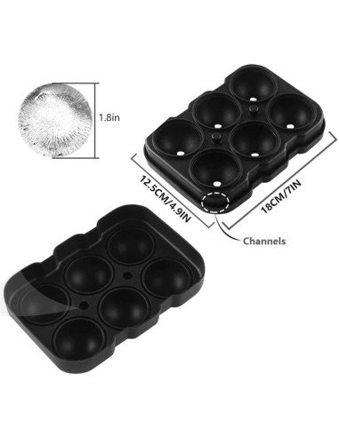 Molde Silicona elabora 6 esferas de hielo de 5cm