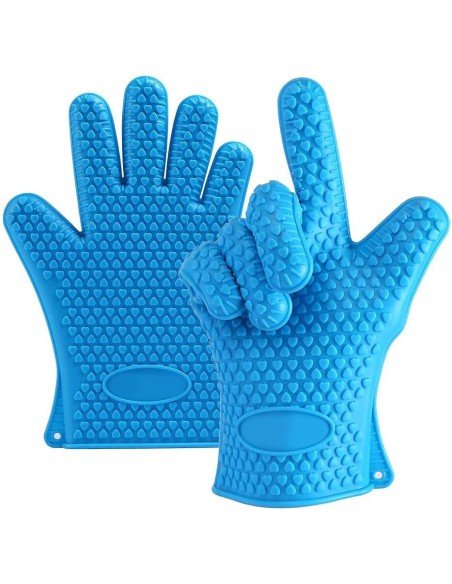 Guantes de Silicona BBQ Termo Resistente Calor Horno Guantes de Silicona BBQ Termo Resistente Calor Horno