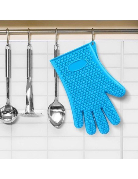 Guantes de Silicona BBQ Termo Resistente Calor Horno Guantes de Silicona BBQ Termo Resistente Calor Horno
