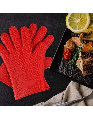 Guantes de Silicona BBQ Termo Resistente Calor Horno