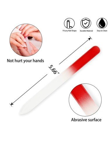 Juego x6 limas de cristal para Uñas manicure