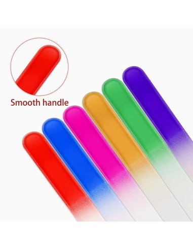 Juego x6 limas de cristal para Uñas manicure