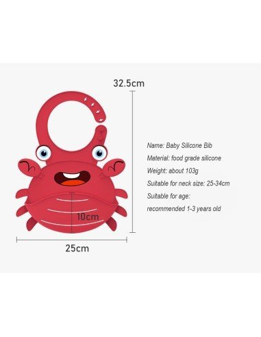 Babero de Silicona Animal Marino Baby Bib Sea