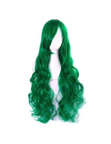 Peluca Cosplay Ondulada 80cm Kanekalon Verde