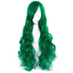 Peluca Cosplay Ondulada 80cm Kanekalon Verde