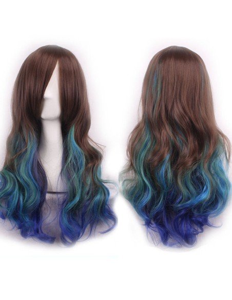 Peluca Bicolor Harajuku de kanekalon Cosplay de 70 y 80 cm de largo ideal para Halloween Peluca Bicolor Harajuku de kanekalon Cosplay de 70 y 80 cm de largo ideal para Halloween