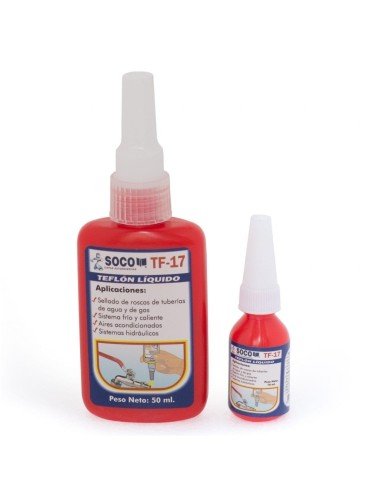 Teflón líquido para sellado tuberías cobre, plástico o PVC.