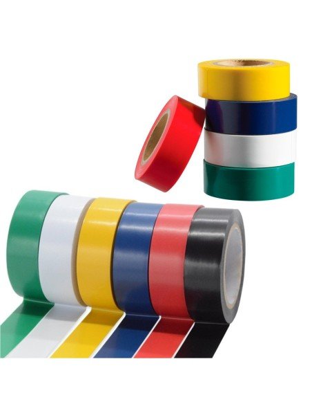 Kit x12 Cinta Aislante PVC de Cloruro de Vinilo 19mm x 10mts Kit x12 Cinta Aislante PVC de Cloruro de Vinilo 19mm x 10mts