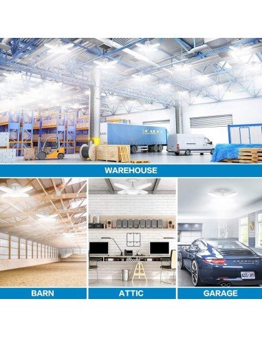 Lampara Deformable de Garaje 45W 4500LM 6500K,Cool Daylight