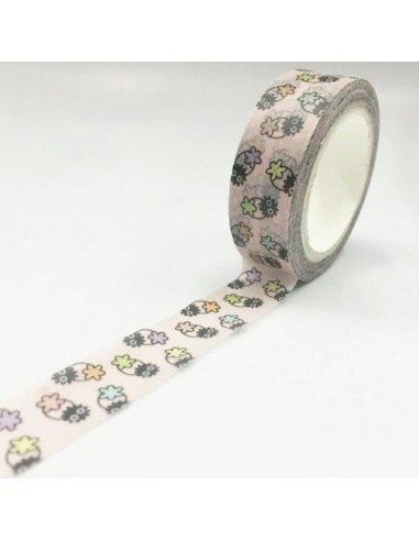Kit x10 Washi Tape Cinta Adhesiva Impresa 15mm x 5mts decorativa