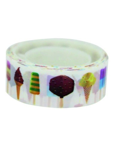 Kit x10 Washi Tape Cinta Adhesiva Impresa 15mm x 5mts decorativa