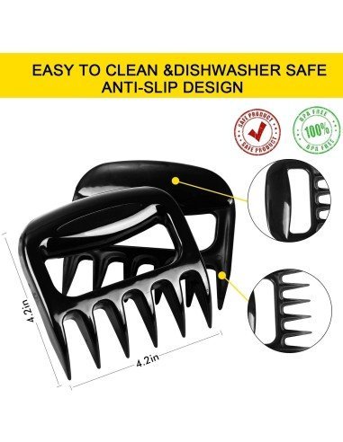 Set x2 Pinzas Triturador Garra De Oso Para Carne Pollo BBQ !!