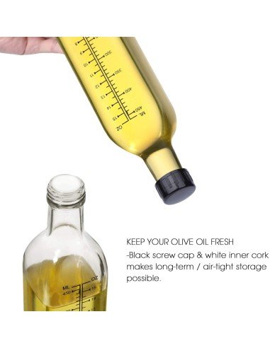 Dispensador de Aceite o vinagre Aceitera en vidrio con Dosificador 500ml