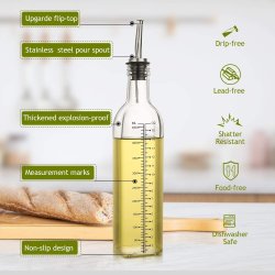 Dispensador de Aceite o vinagre Aceitera en vidrio con Dosificador 500ml