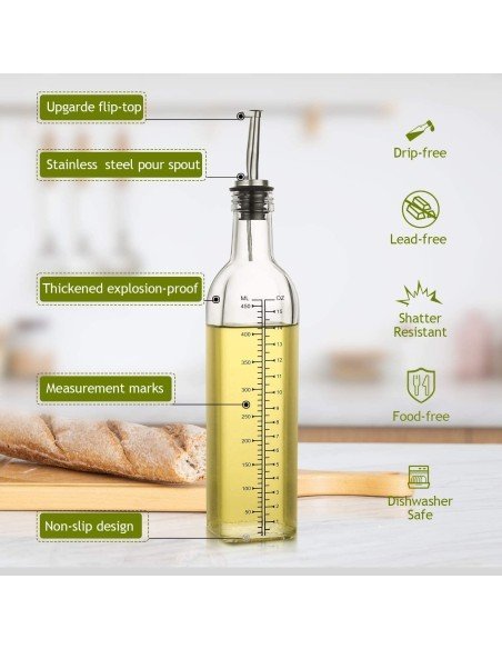 Dispensador de Aceite o vinagre Aceitera en vidrio con Dosificador 500ml Dispensador de Aceite o vinagre Aceitera en vidrio con Dosificador 500ml