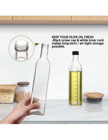 Dispensador de Aceite o vinagre Aceitera en vidrio con Dosificador 500ml