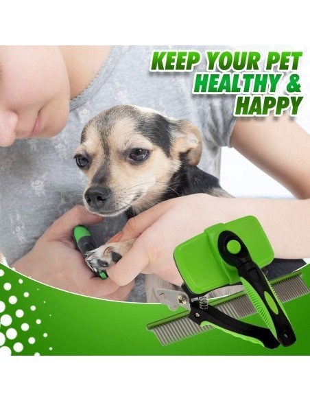 Cepillo Automático + Corta Uñas + Peine Kit Limpieza Mascota Cepillo Automático + Corta Uñas + Peine Kit Limpieza Mascota