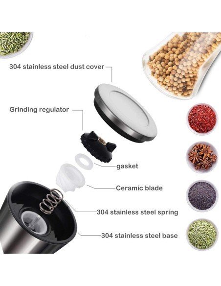 Pimentero De Acero Inoxidable Premium + Cepillo