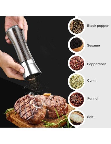 Pimentero De Acero Inoxidable Premium + Cepillo