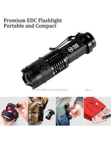 Linterna Luz LED Ajustable 7 W Táctica Con Zoom 350 Lúmenes