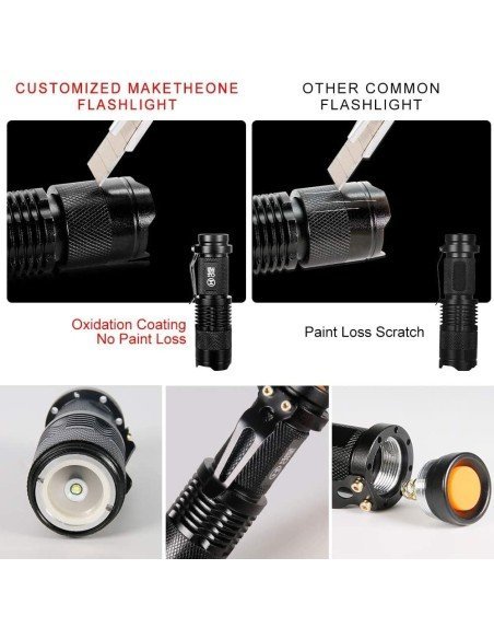 Linterna Luz LED Ajustable 7 W Táctica Con Zoom 350 Lúmenes