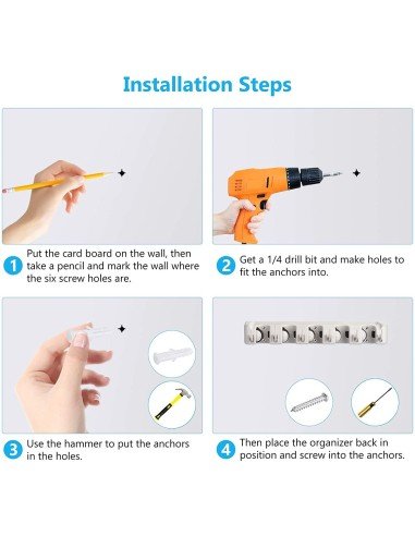 Organizador Multiusos colgador de útiles de Aseo, escobas