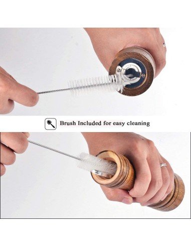 Set x2 Molino D Sal Y Pimienta Madera 22cm Pimentero Premium