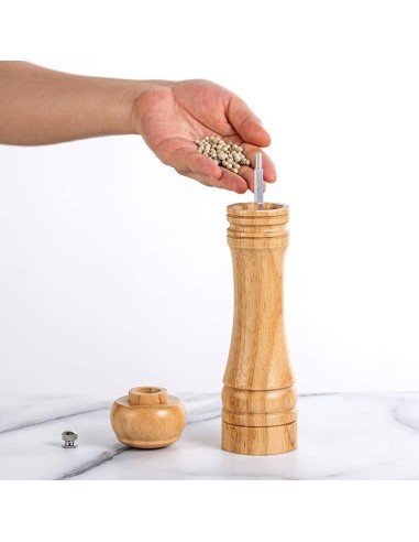 Set x2 Molino D Sal Y Pimienta Madera 22cm Pimentero Premium