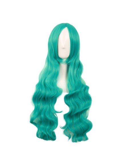 Peluca Cosplay Ondulada 80cm Kanekalon Aguamarina