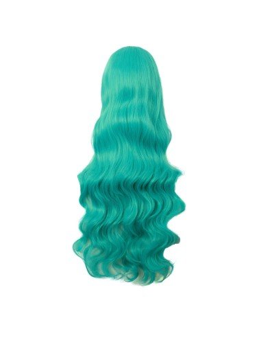 Peluca Cosplay Ondulada 80cm Kanekalon Aguamarina
