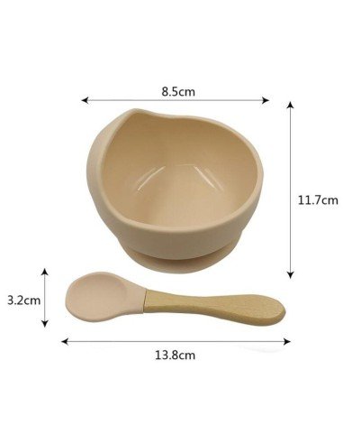 Plato Succión Bowl  tazón + cuchara Anti-derrame Comida Bebé Niño