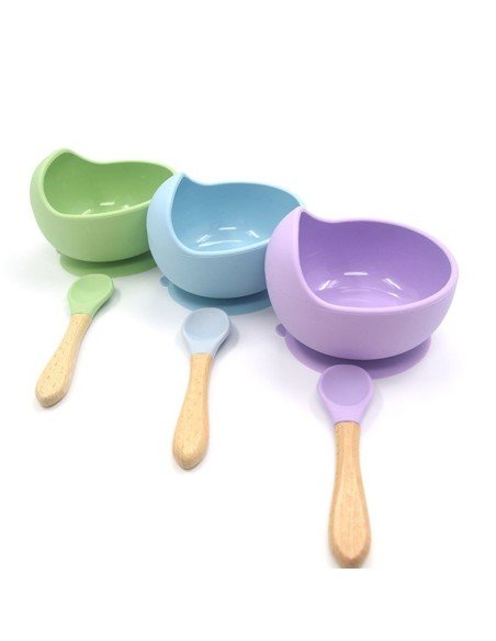 Plato Succión Bowl  tazón + cuchara Anti-derrame Comida Bebé Niño Plato Succión Bowl  tazón + cuchara Anti-derrame Comida Bebé Niño
