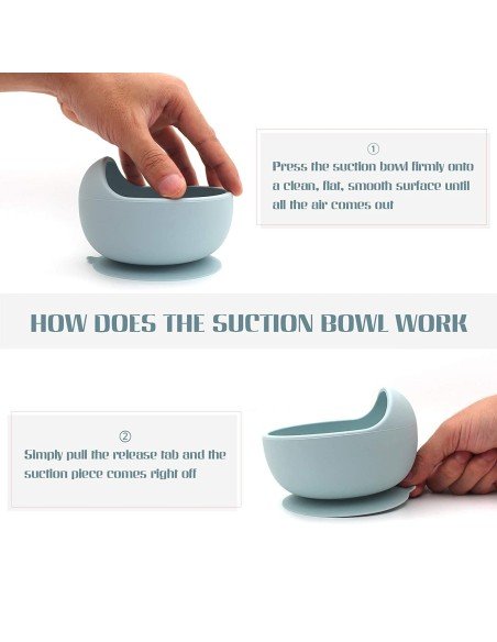 Plato Succión Bowl  tazón + cuchara Anti-derrame Comida Bebé Niño Plato Succión Bowl  tazón + cuchara Anti-derrame Comida Bebé Niño