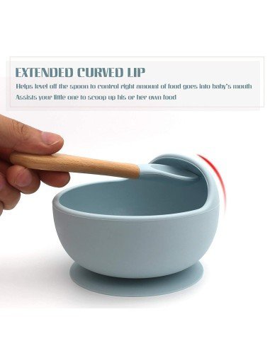 Plato Succión Bowl  tazón + cuchara Anti-derrame Comida Bebé Niño