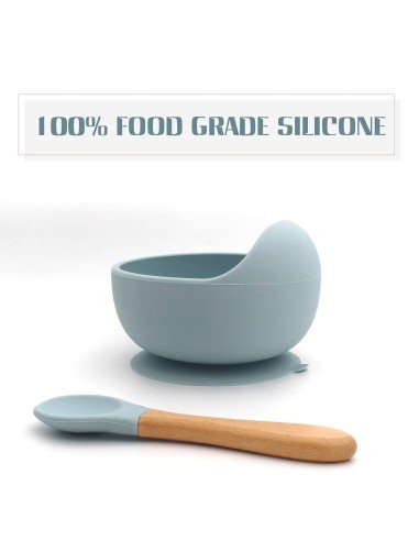 Plato Succión Bowl  tazón + cuchara Anti-derrame Comida Bebé Niño