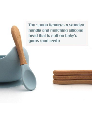 Plato Succión Bowl  tazón + cuchara Anti-derrame Comida Bebé Niño