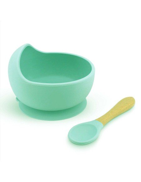 Plato Succión Bowl  tazón + cuchara Anti-derrame Comida Bebé Niño