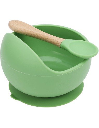 Plato Succión Bowl  tazón + cuchara Anti-derrame Comida Bebé Niño