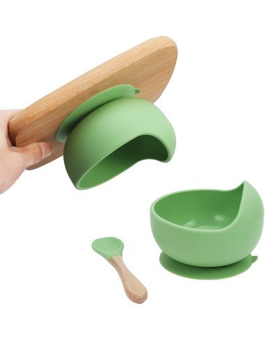 Plato Succión Bowl  tazón + cuchara Anti-derrame Comida Bebé Niño