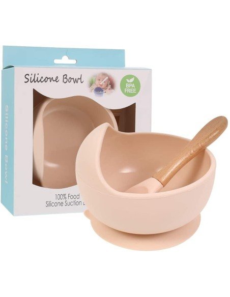 Plato Succión Bowl  tazón + cuchara Anti-derrame Comida Bebé Niño