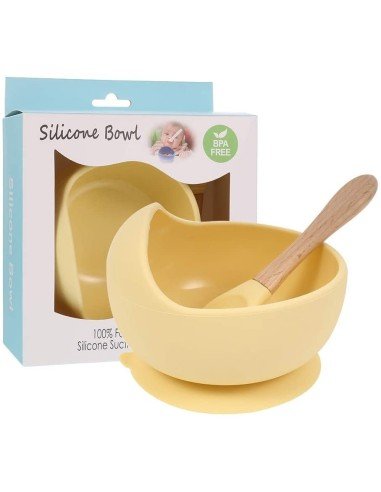 Plato Succión Bowl  tazón + cuchara Anti-derrame Comida Bebé Niño