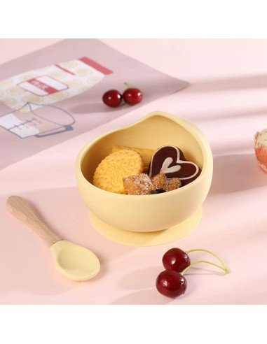 Plato Succión Bowl  tazón + cuchara Anti-derrame Comida Bebé Niño
